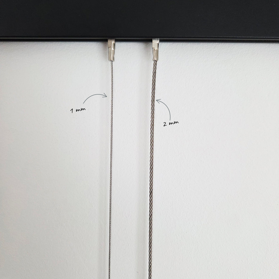 verschil 1 en 2 mm ophangdraden staaldraad