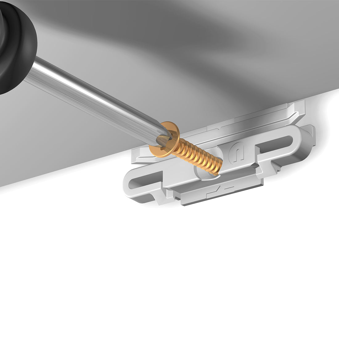 Click & Connect R10 rail Clip bevestigen aan wand