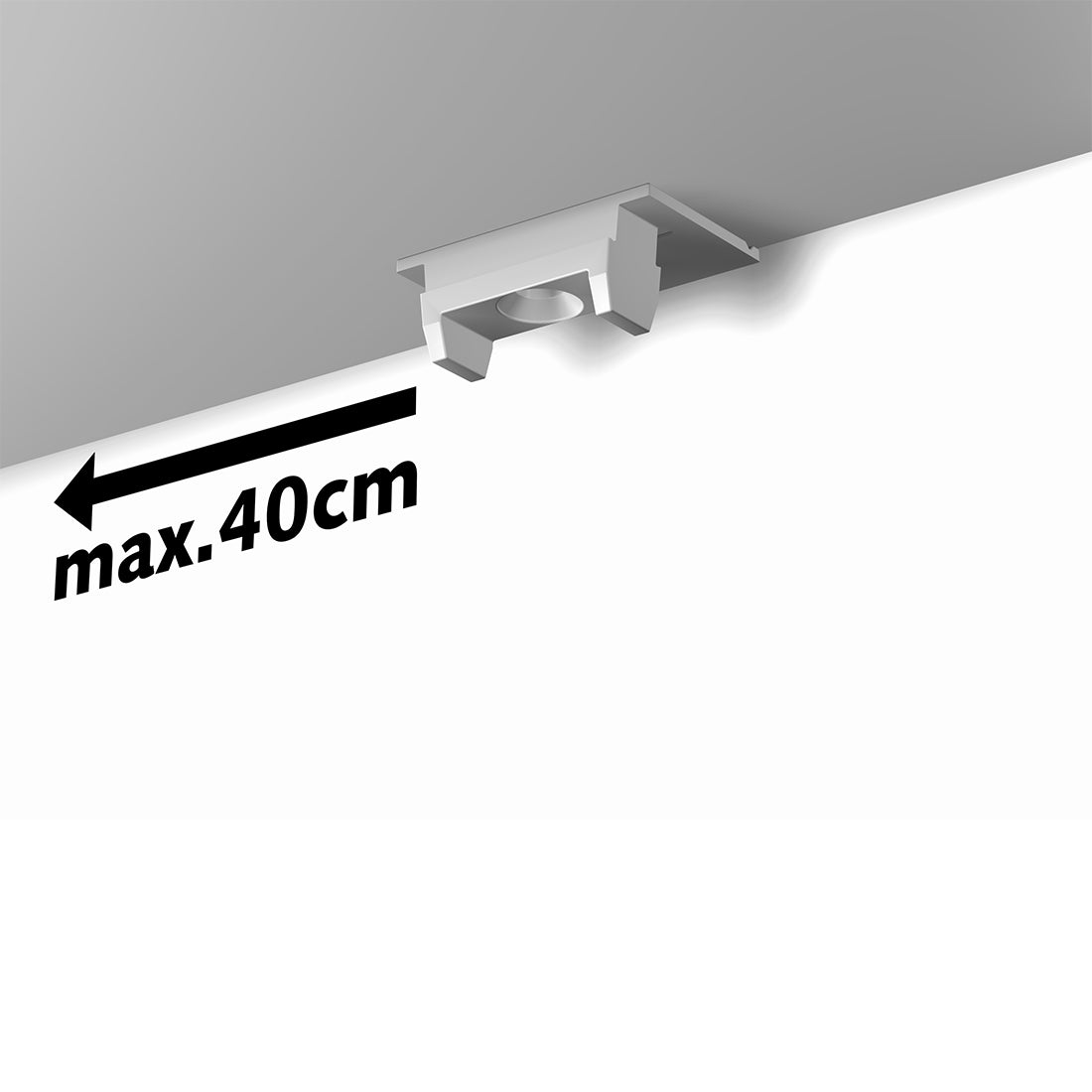 R40 Rail Click & Connect clip afstand tussen clips