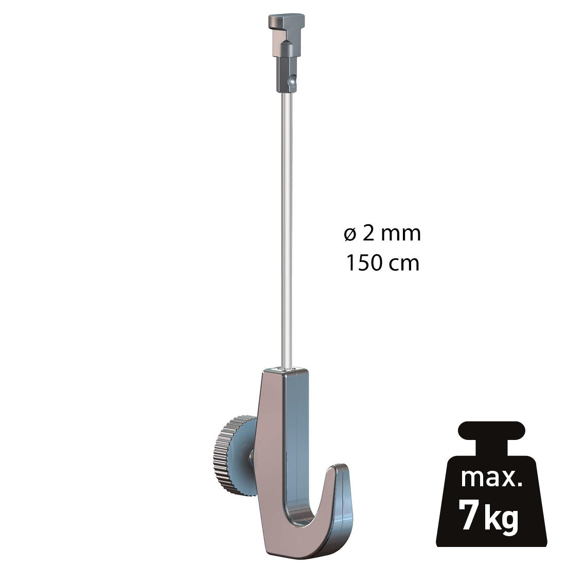 Ophangset 2 mm Twister perlon + Haak 7 kg