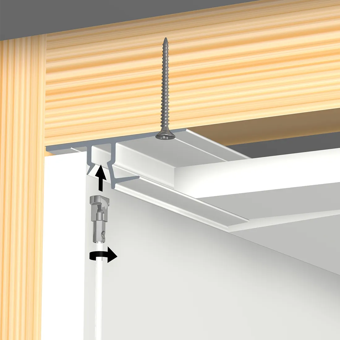 Artiteq Shadowline Drywall schilderij ophangsysteem illustratie