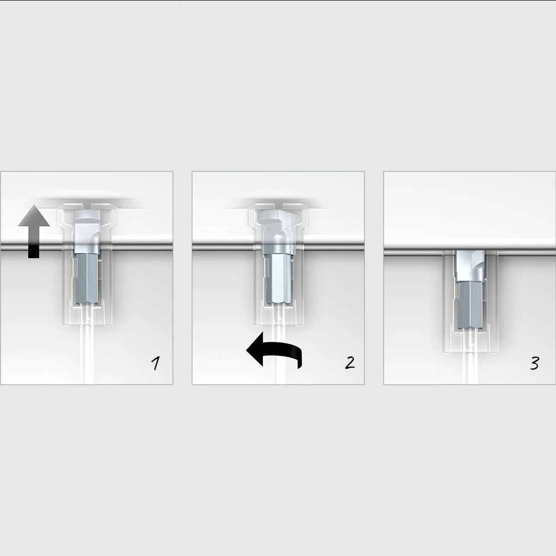 Twister cliq2fix bevestigen in rail
