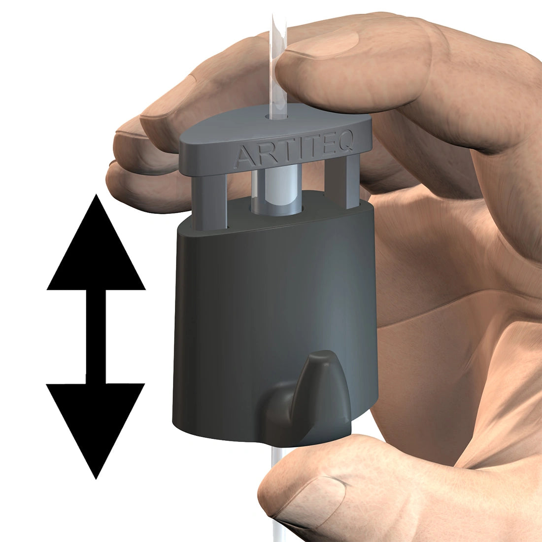 Micro grip haak omhoog en omlaag schuiven