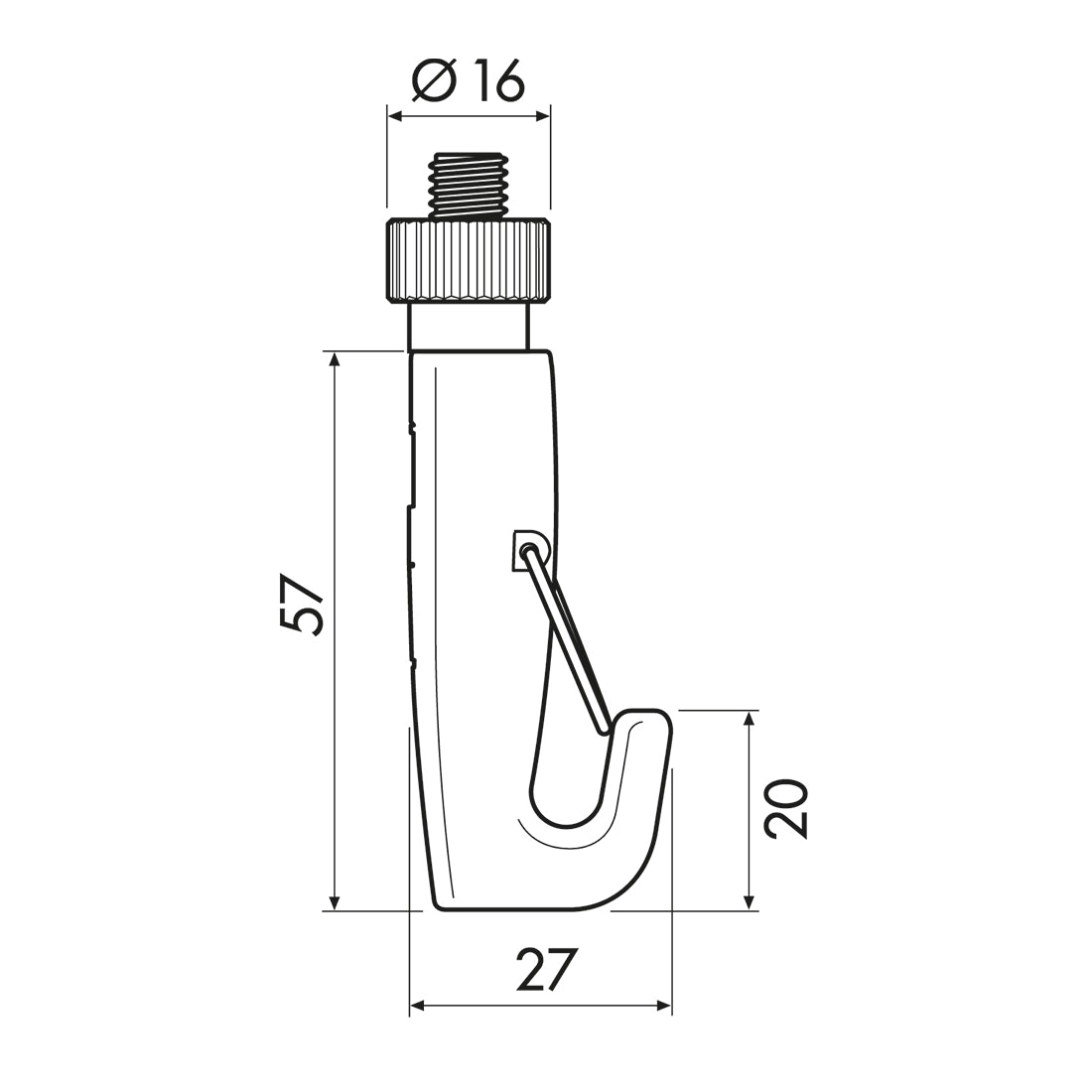 Hook Auto Grip Lock 2.5 mm 100 kg