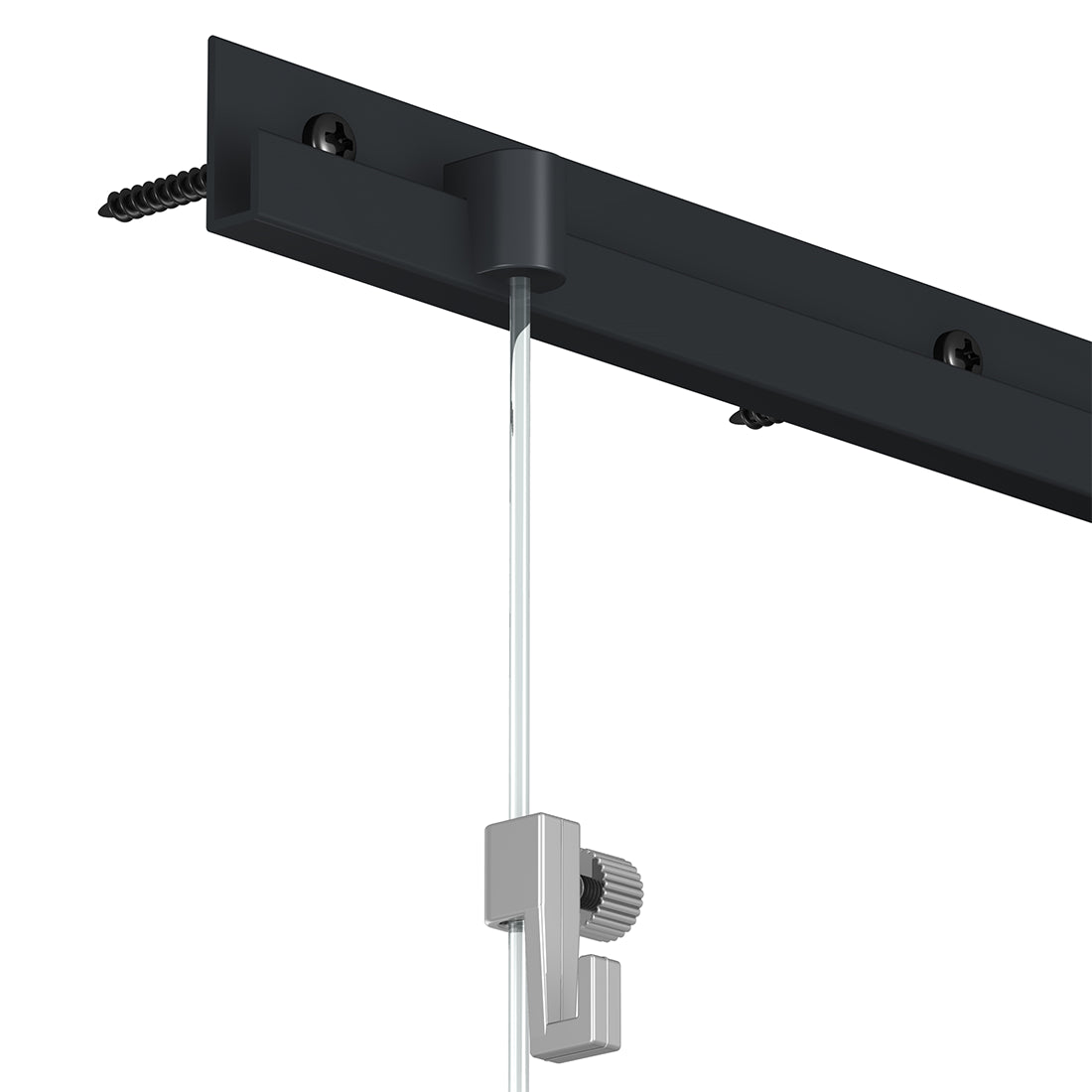 Clinderhaak Artiteq zwart aan Classic Rail met Mini haak