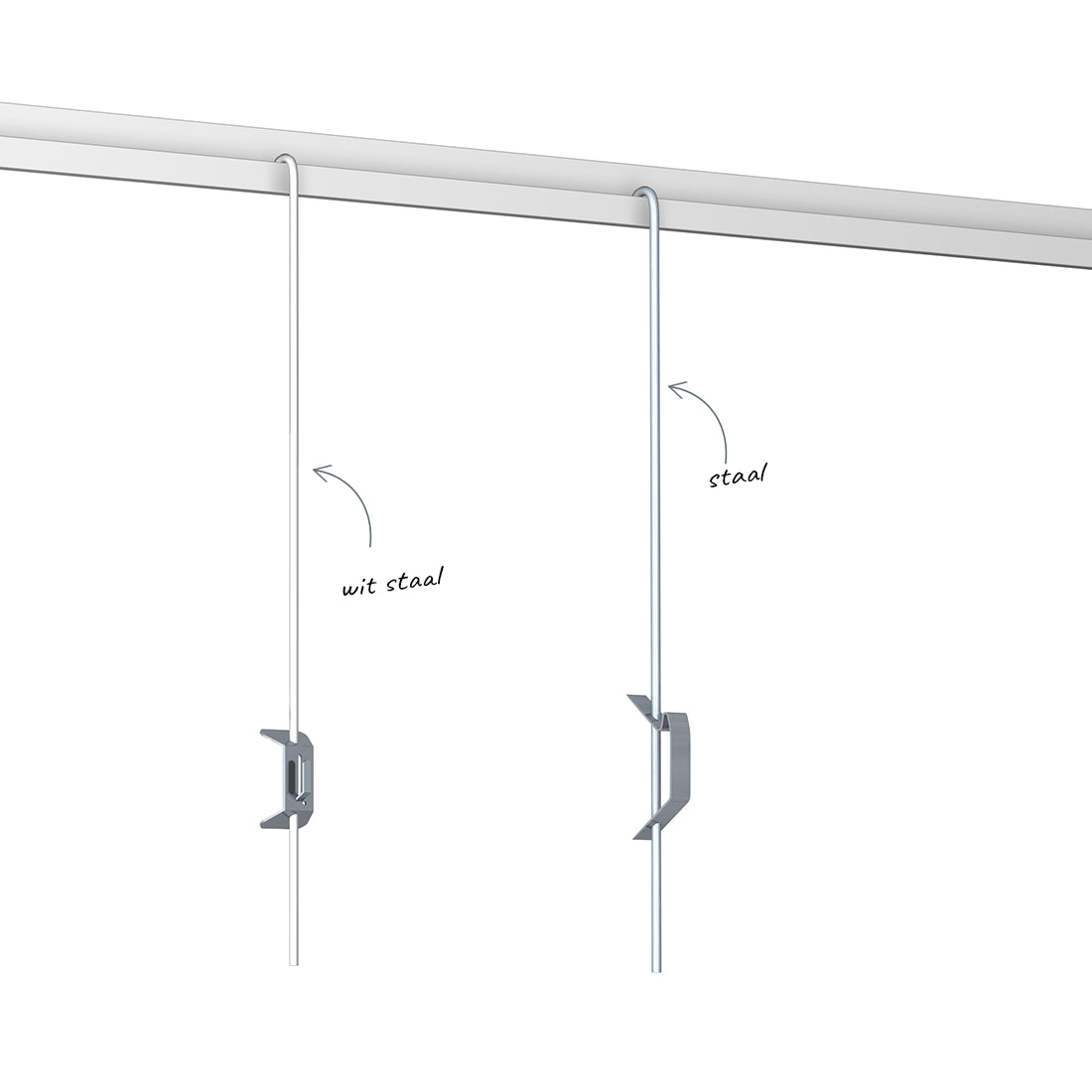 U-Top Stangen wit en staal