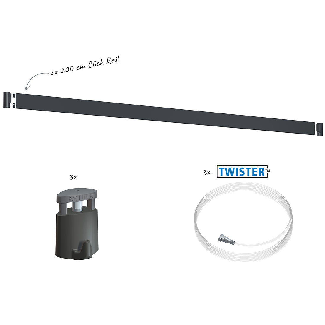 All-in-one set Click Rail pesanti 20 kg