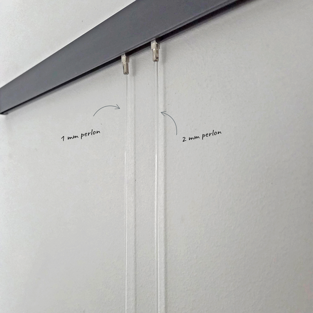 verschil 1 en 2 mm perlon ophangdraden