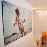 back frame hanging system  dibond paneel in badkamer