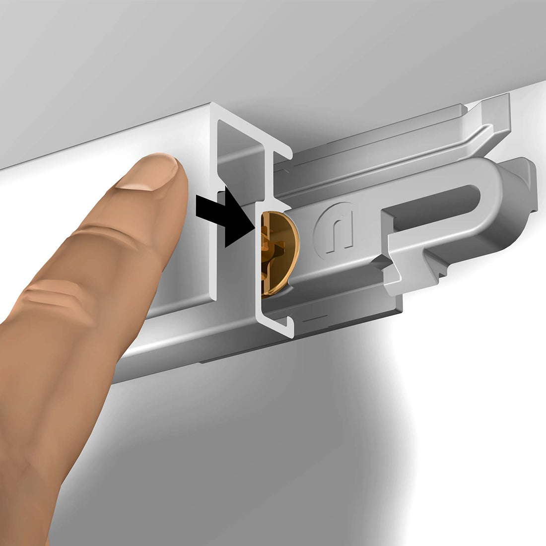 Click & Connect R10 rail Clip Rail klikken op clip