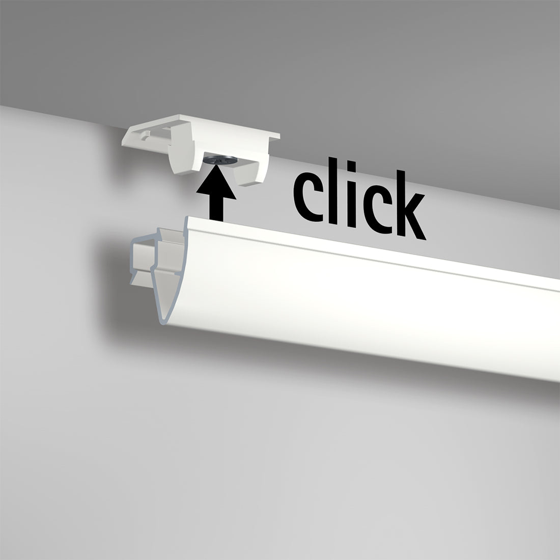 Click & connect clip up rail rail bevestigen