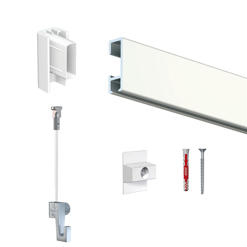 overzicht complete ophangset click rail 4 kg