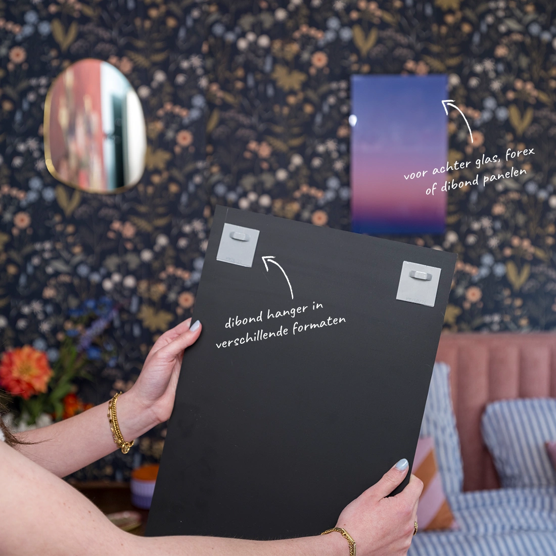 Dibond Hanger op achterkant paneel
