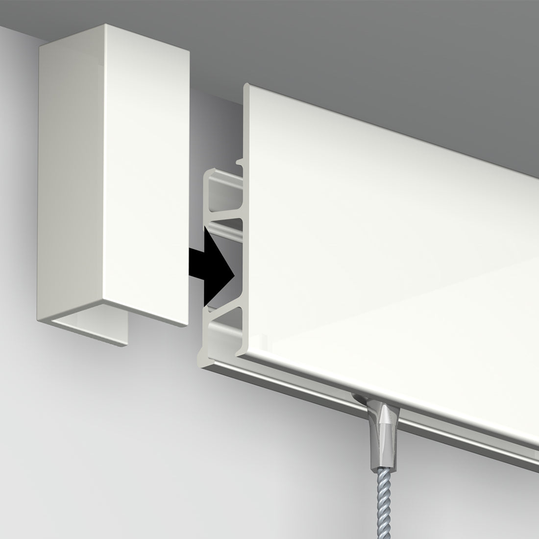 eindkap op click rail pro plaatsen