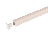 Eindkap op contour rail plaatsen