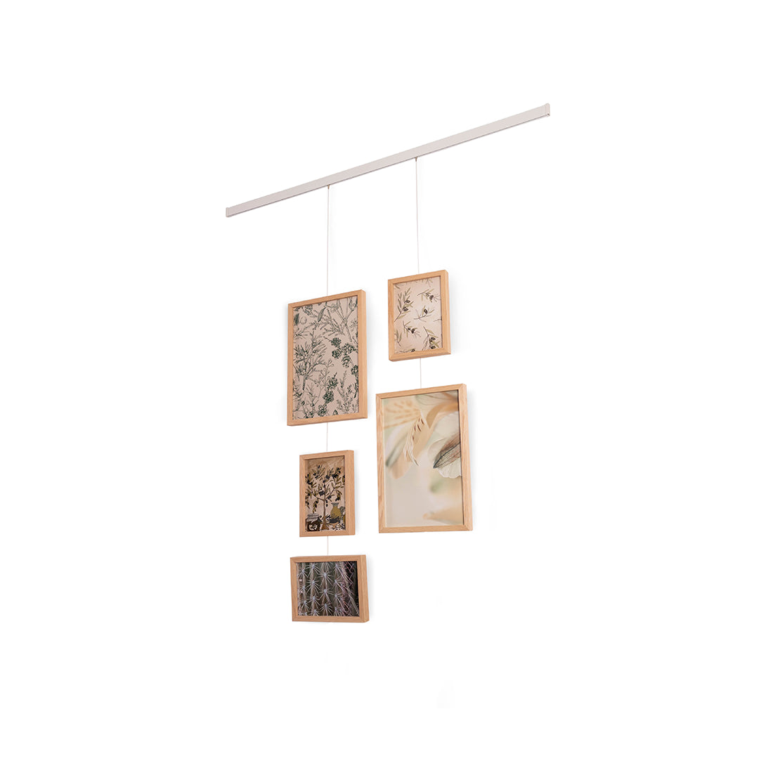 Flexible photo wall set wit 5 stuks eiken lijsten