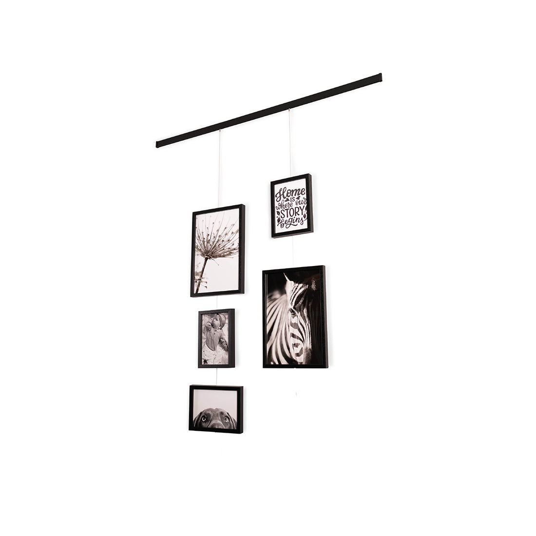 Flexible photo wall set zwart 5 stuks zwarte FSC lijsten