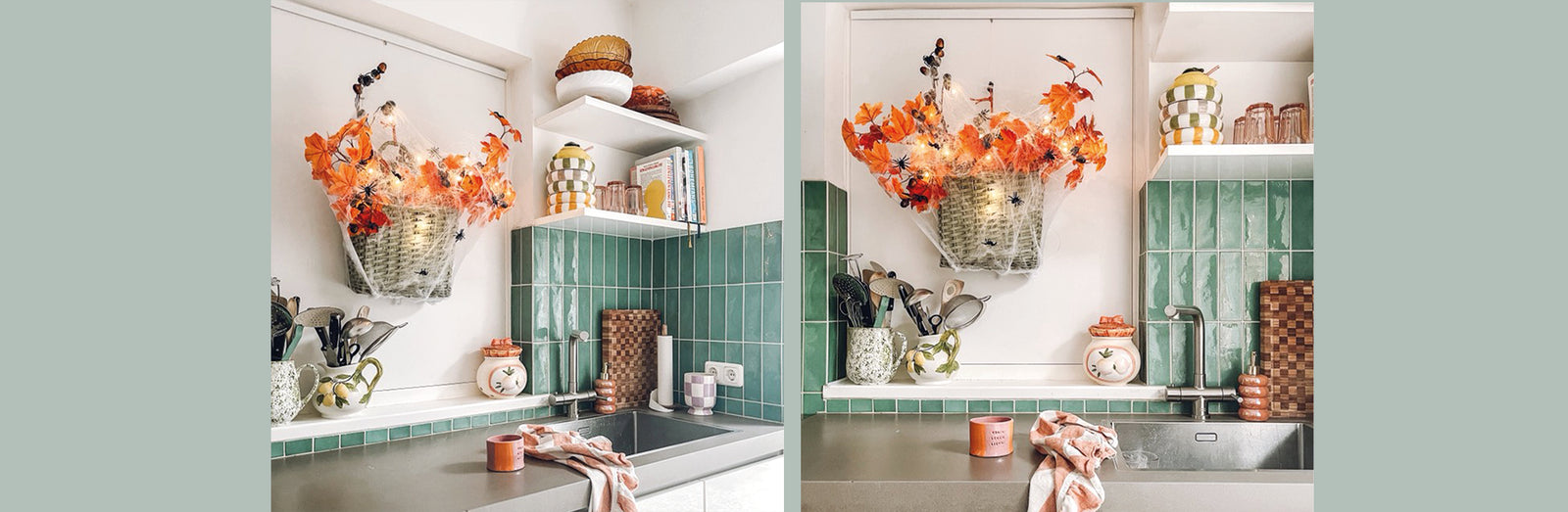 Keuken halloween herfst decoratie ophangen