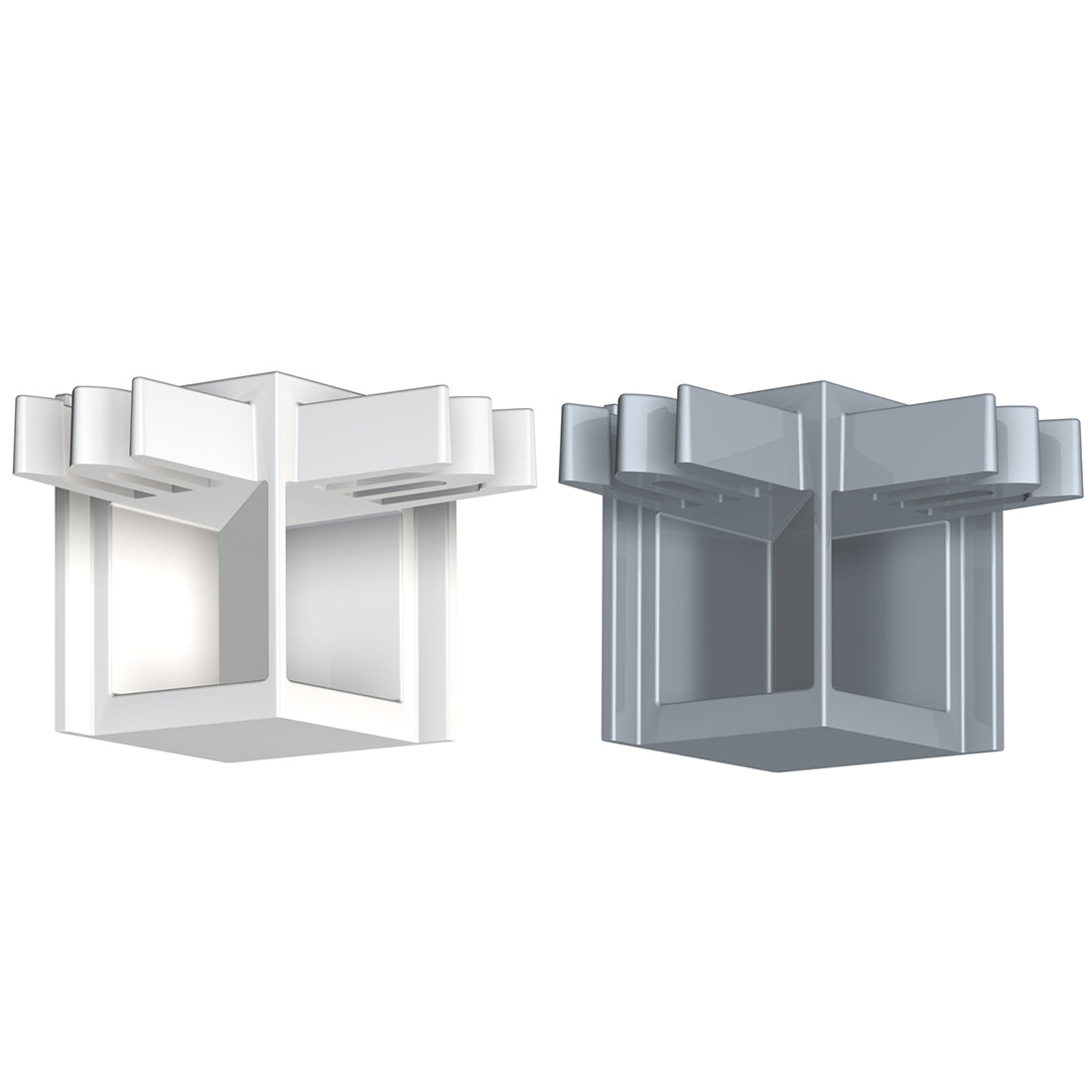 Hoekverbinder R10 rail wit en grijs