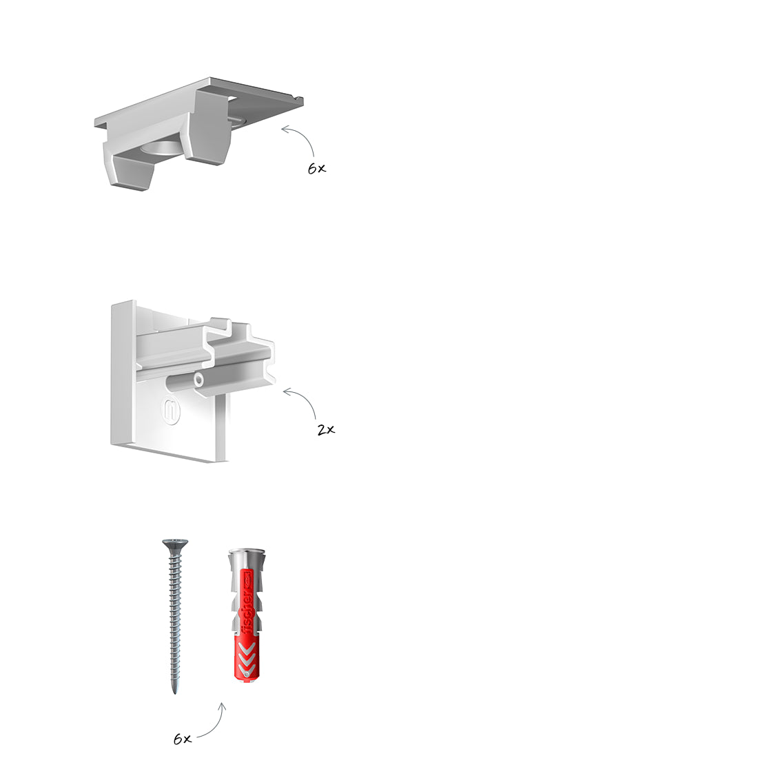 Inhoud montageset R40 Rail