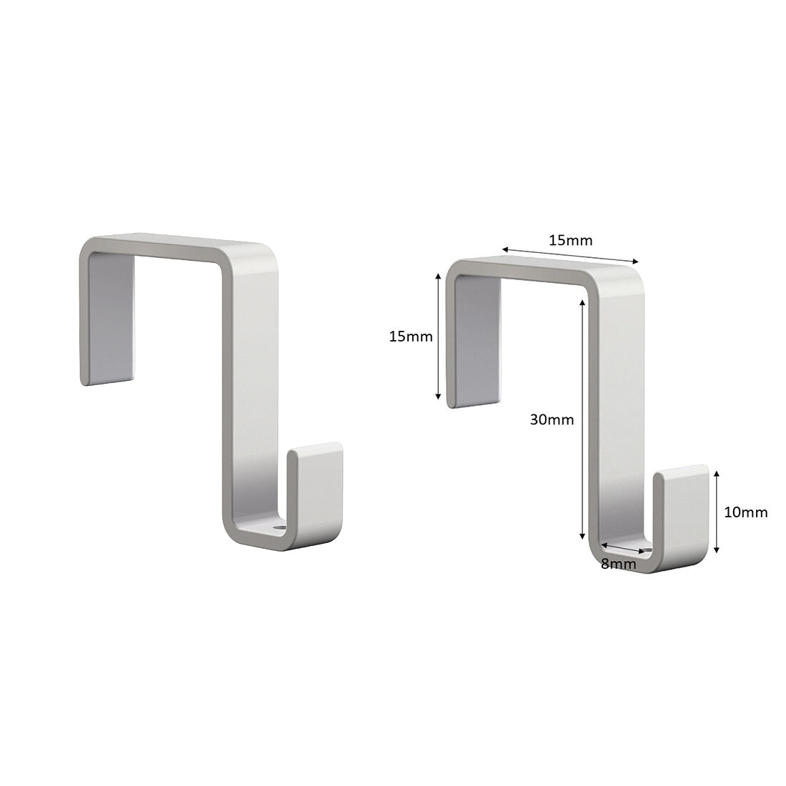 Afmeting scheidingswandhaak 31 mm