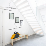 schuine stopper set ophangen onder trap, schuine wand