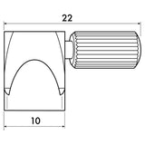 rond messing haak lijntekening voorkant