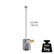 Ophangset 2 mm Glijder Economy perlon + Rond Messing haak 5 kg