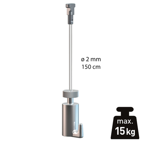 Ophangset 2 mm Twister perlon + Auto Grip haak 15 kg