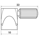 Lijntekening voorkant Rond Messing haak 5 kg