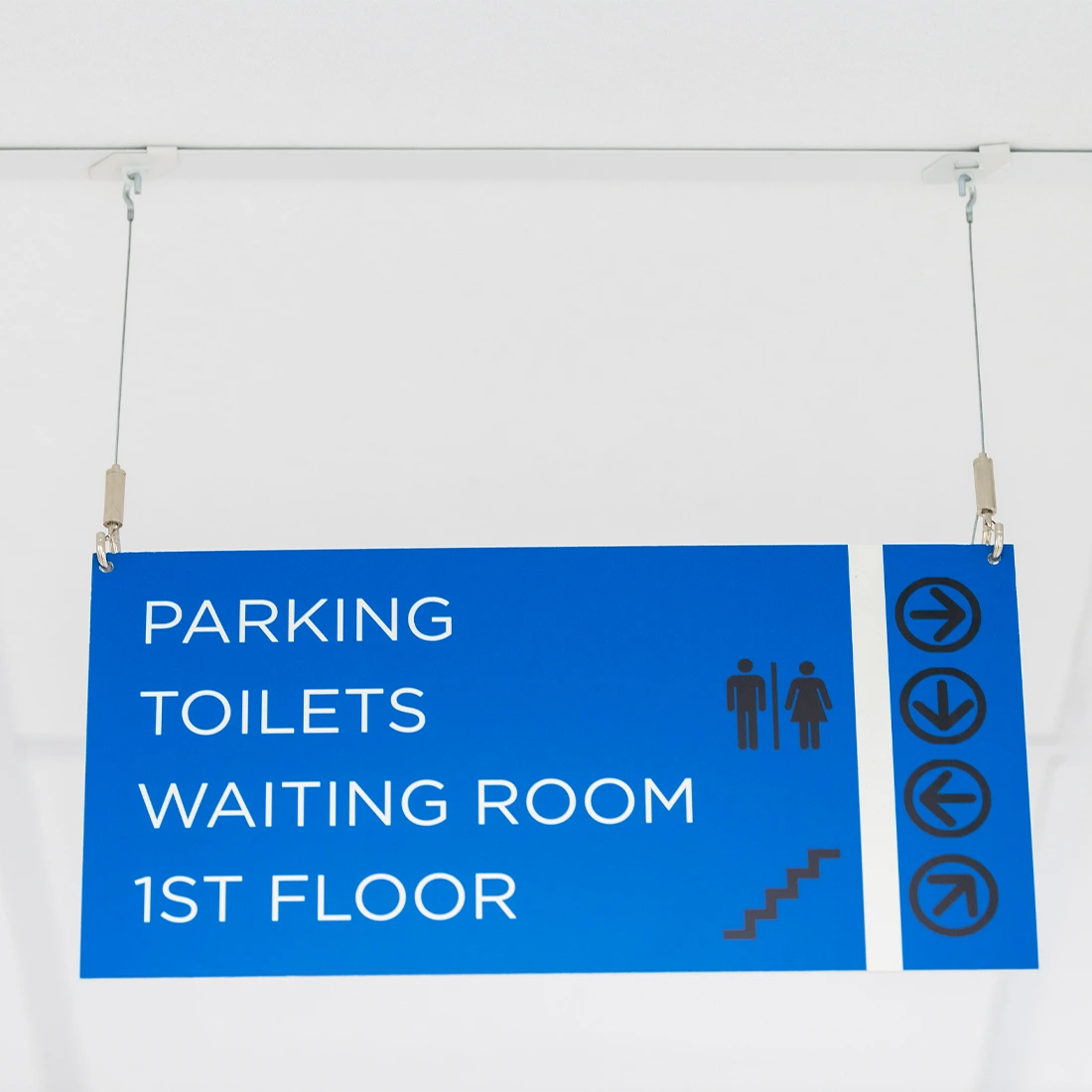 Sign hanging system – recessed ceiling