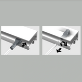 transparant ophangdraad in de rail hangen