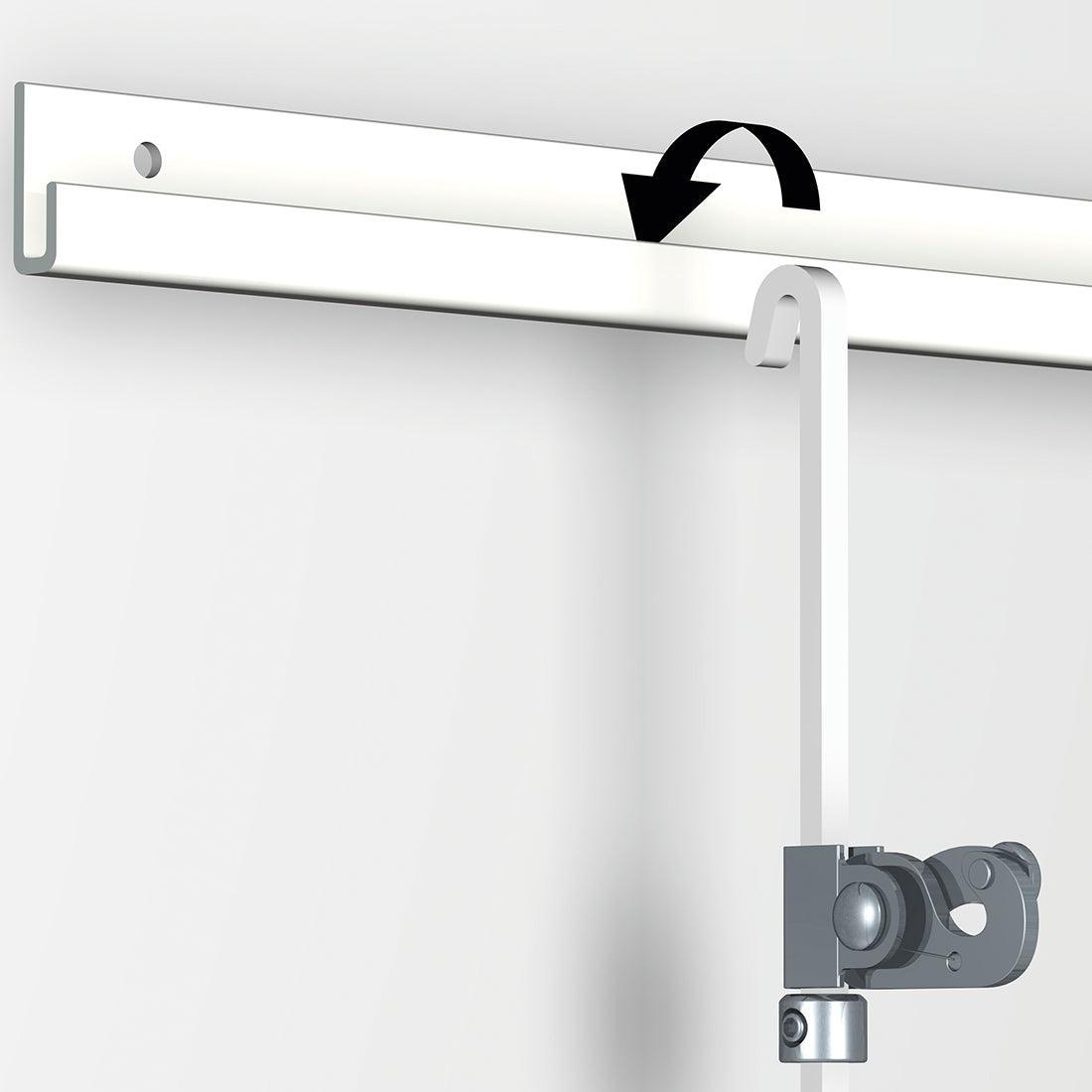 U-Top Stang aan classic rail + hangen