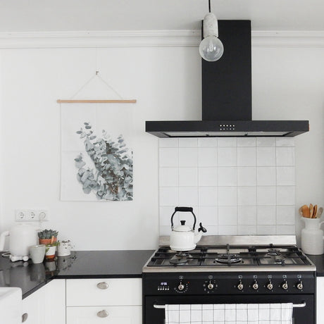 Deco Rail ophangsysteem wanddoek in keuken