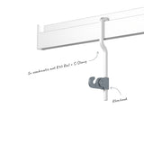 Klemhaak 20 kg in combinatie met de R30 Rail en S-Stang