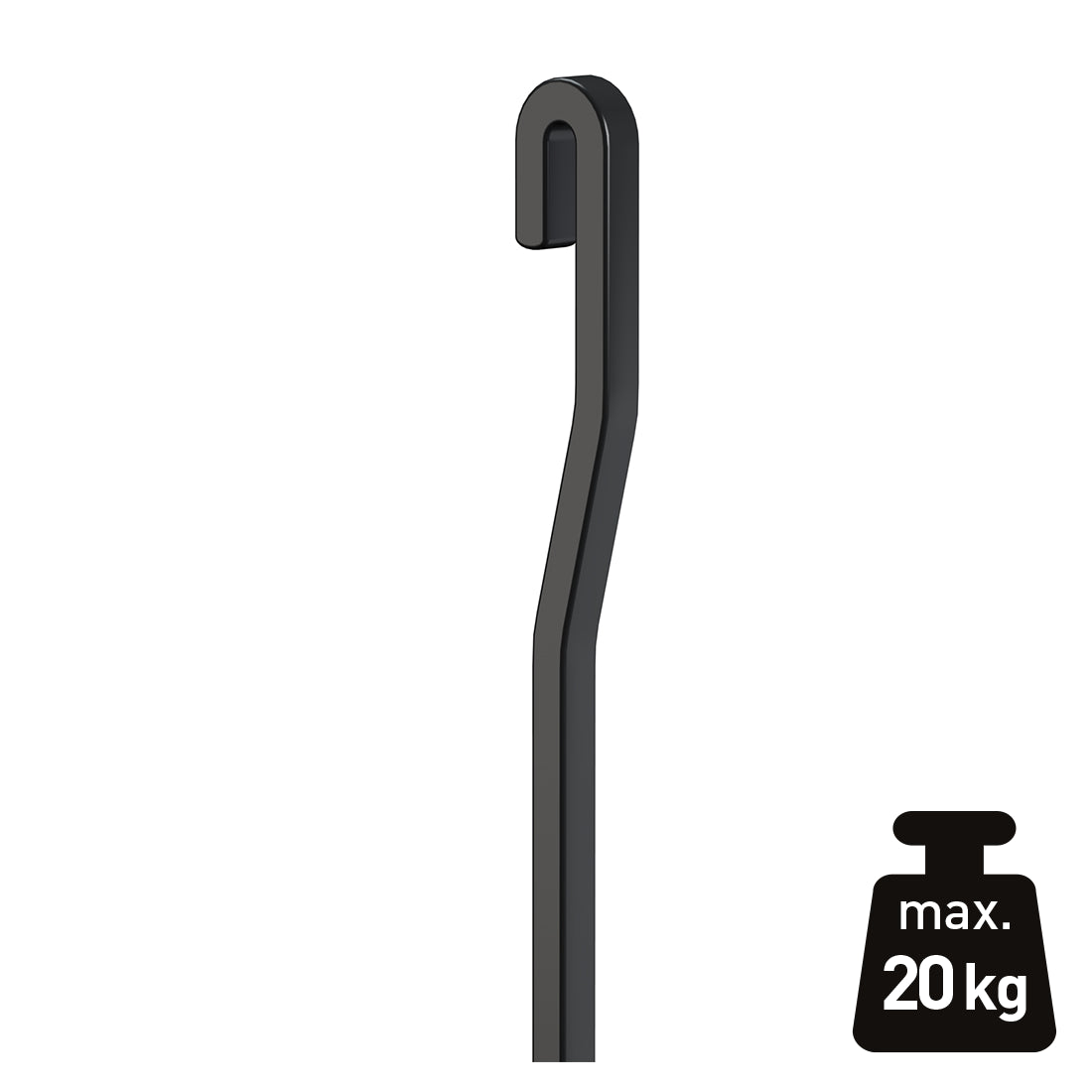 S-knik stang 4x4 zwart 20 kg draagkracht