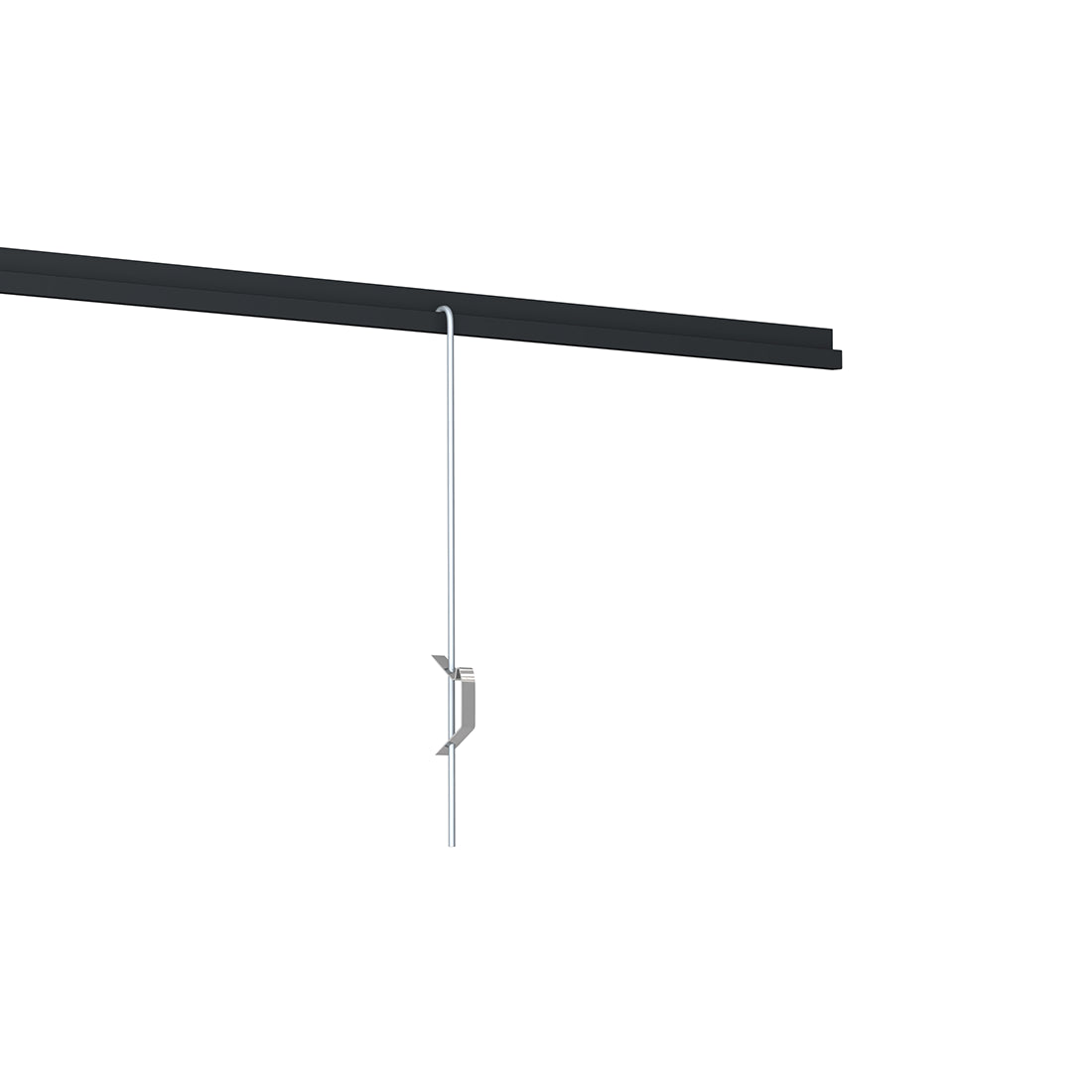 Schuifveer RVS aan zwarte classic rail