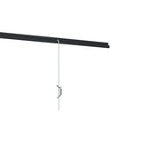 Schuifveer RVS aan zwarte classic rail