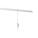 Schuifveer RVS aan witte classic rail