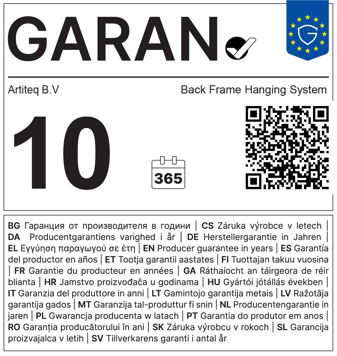 Set Back Frame Hanging System