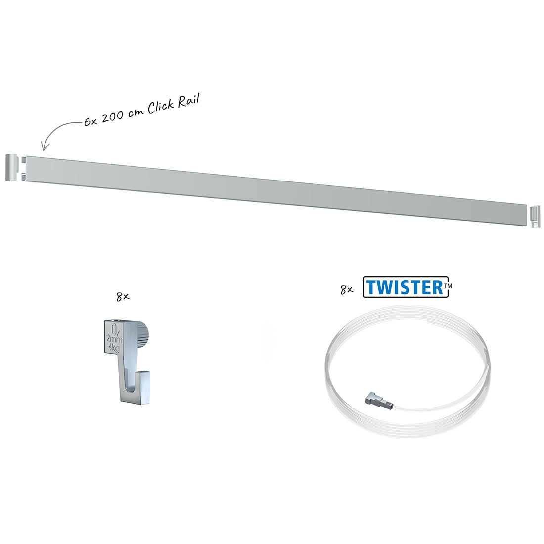 Set completo guía Click Rail ligeros 4 kg