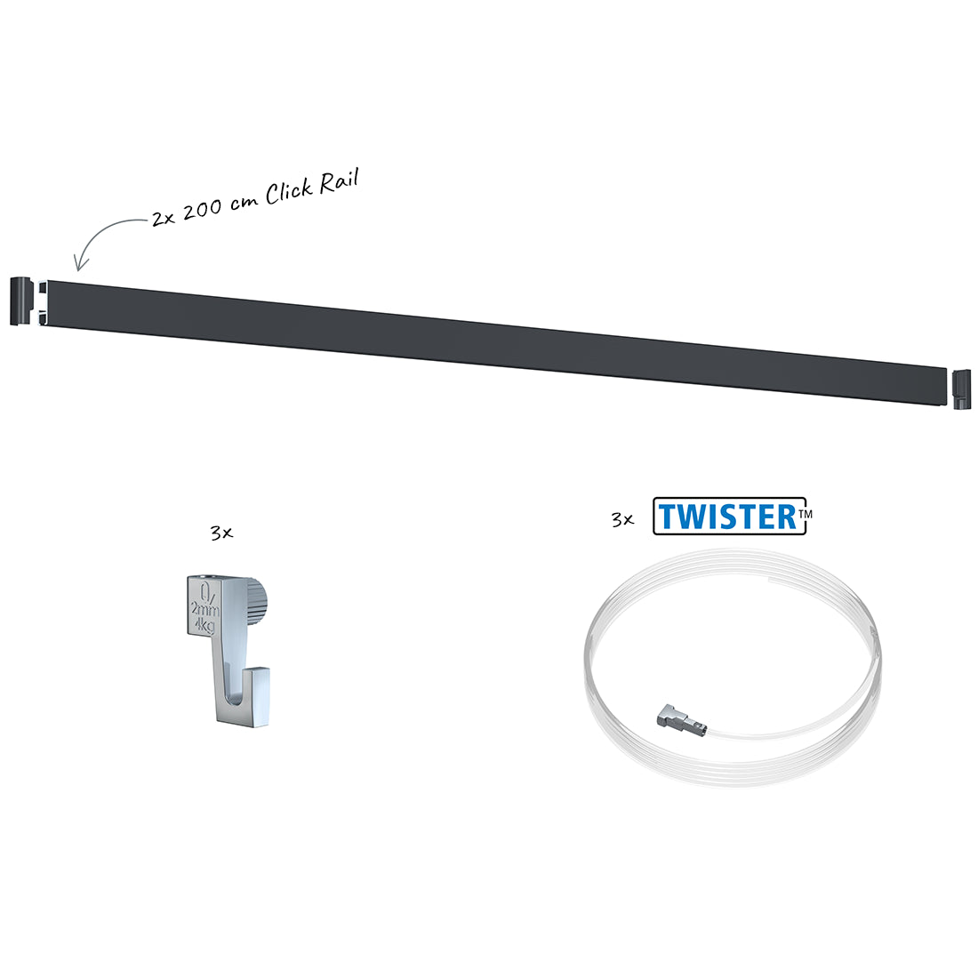 Set completo guía Click Rail ligeros 4 kg