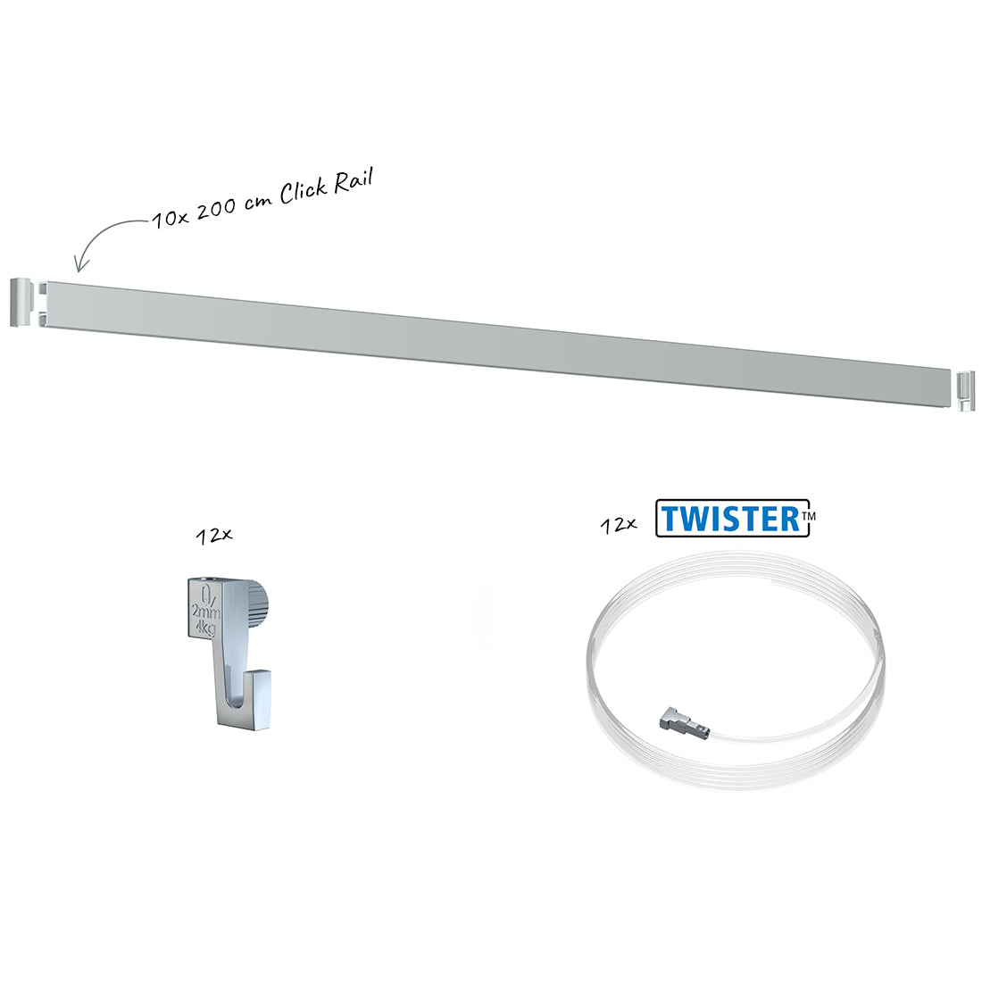 Set completo guía Click Rail ligeros 4 kg