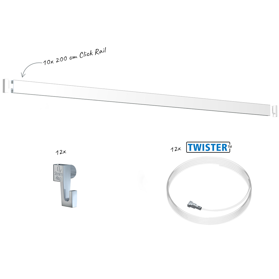 Set completo guía Click Rail ligeros 4 kg