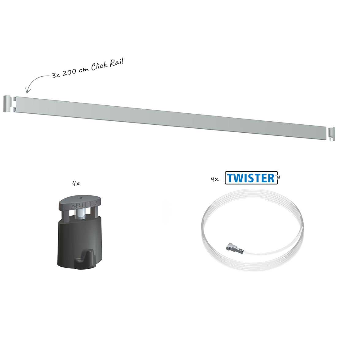 All-in-one set Click Rail pesanti 20 kg