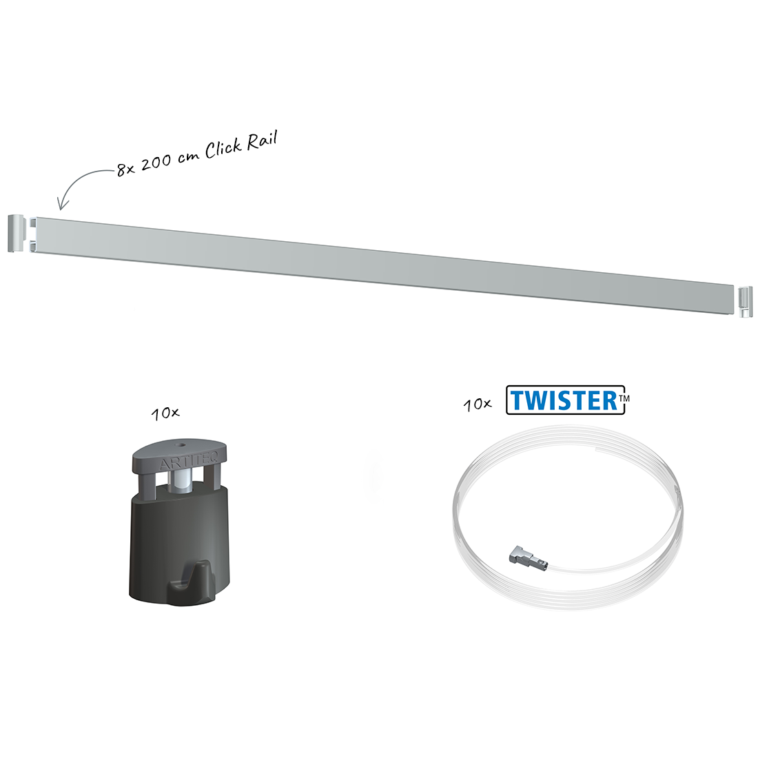 All-in-one set Click Rail pesanti 20 kg